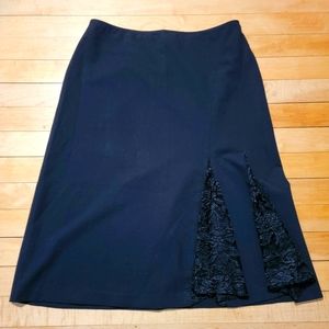 Apostrophe Womens Dressy/Career Skirt with Lace Slits